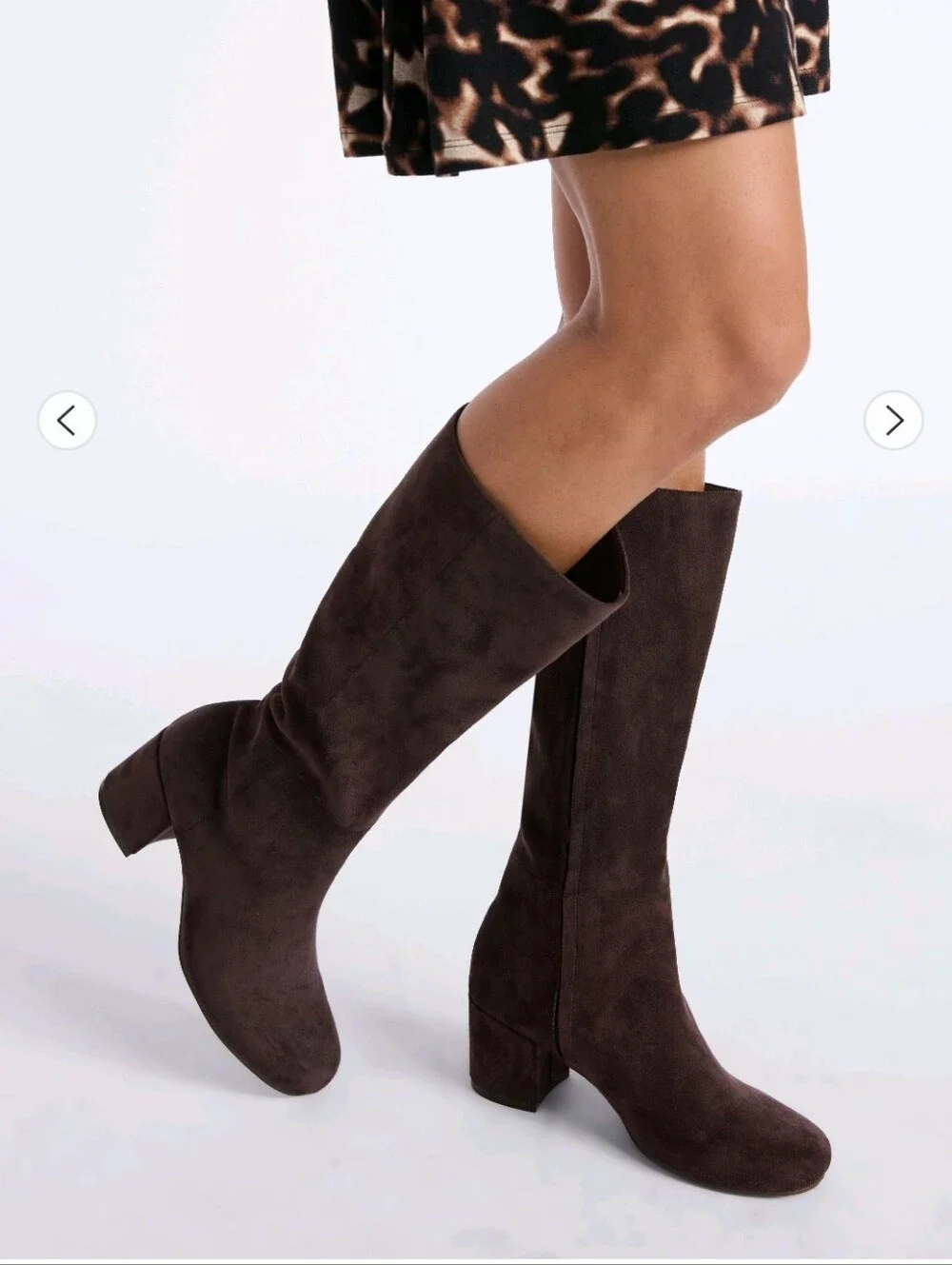 NWT - Time and Tru Women's Faux Suede Tall Block Heel Boots